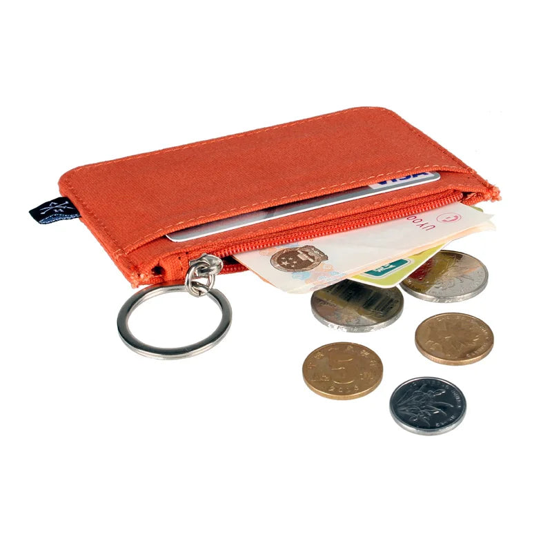 Monedero para mujer, cartera delgada minimalista para hombre, tarjetero, monedero de lona 4642
