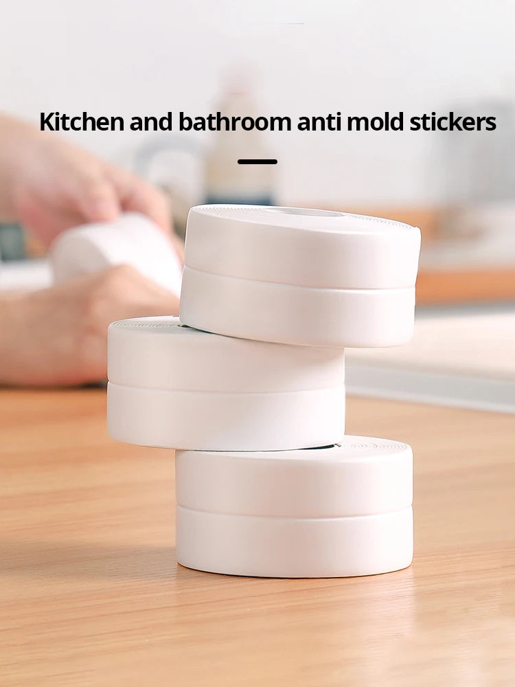 Pegatinas de pared impermeables para baño, cintas de sellado, tiras adhesivas de sellado de PVC, cinta para borde de fregadero, accesorios de baño y cocina, 1 ud.