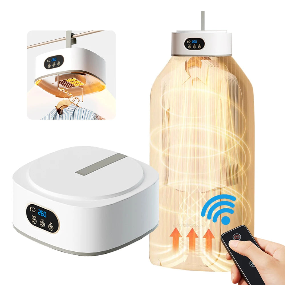 Secador de ropa portátil Secador de ropa eléctrico Esterilización UV Secador de ropa Secador de ropa portátil plegable con control remoto
