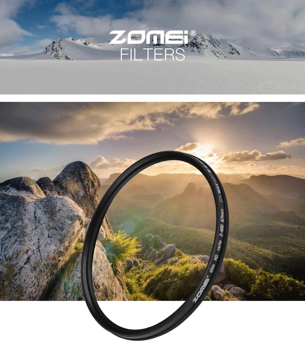 ZOMEI 52mm ND2-ND400 lente de cámara de teléfono ultrafina filtro polarizador Circular profesional de 52mm para teléfono móvil inteligente con Clip