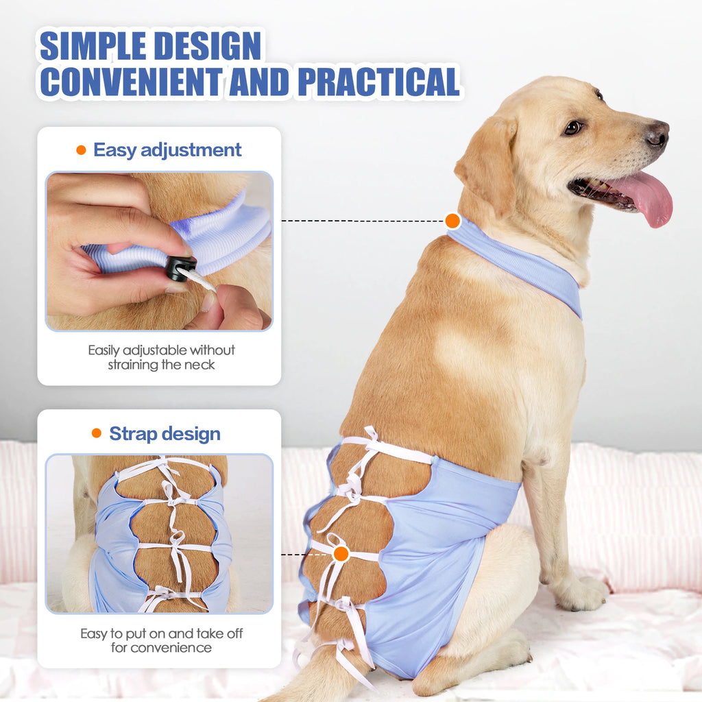 Traje de recuperación de cirugía para mascotas, mono transpirable para perros, traje quirúrgico alternativo con cuello electrónico y cono después de desgaste desgastado/neutrado