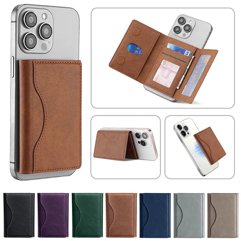 Cartera con tarjetero magnético para iPhone, Samsung, Xiaomi, MagSafe, funda desmontable con múltiples ranuras para tarjetas