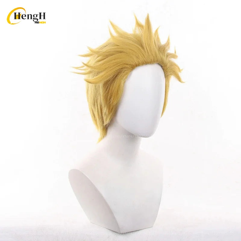 En stock Anime Zanka Guita Enji ‌   Pelucas de Cosplay Rudo Amo Li Glaze, pelo sintético resistente al calor, pelucas para fiesta de Halloween + gorro de peluca