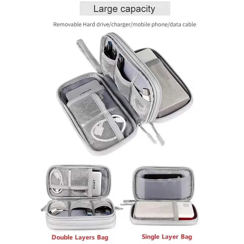 Bolsa de Cable de viaje, bolsa de almacenamiento Digital portátil, cargador, Cable de datos, bolsa USB, organizador, bolsa de almacenamiento de accesorios electrónicos impermeable