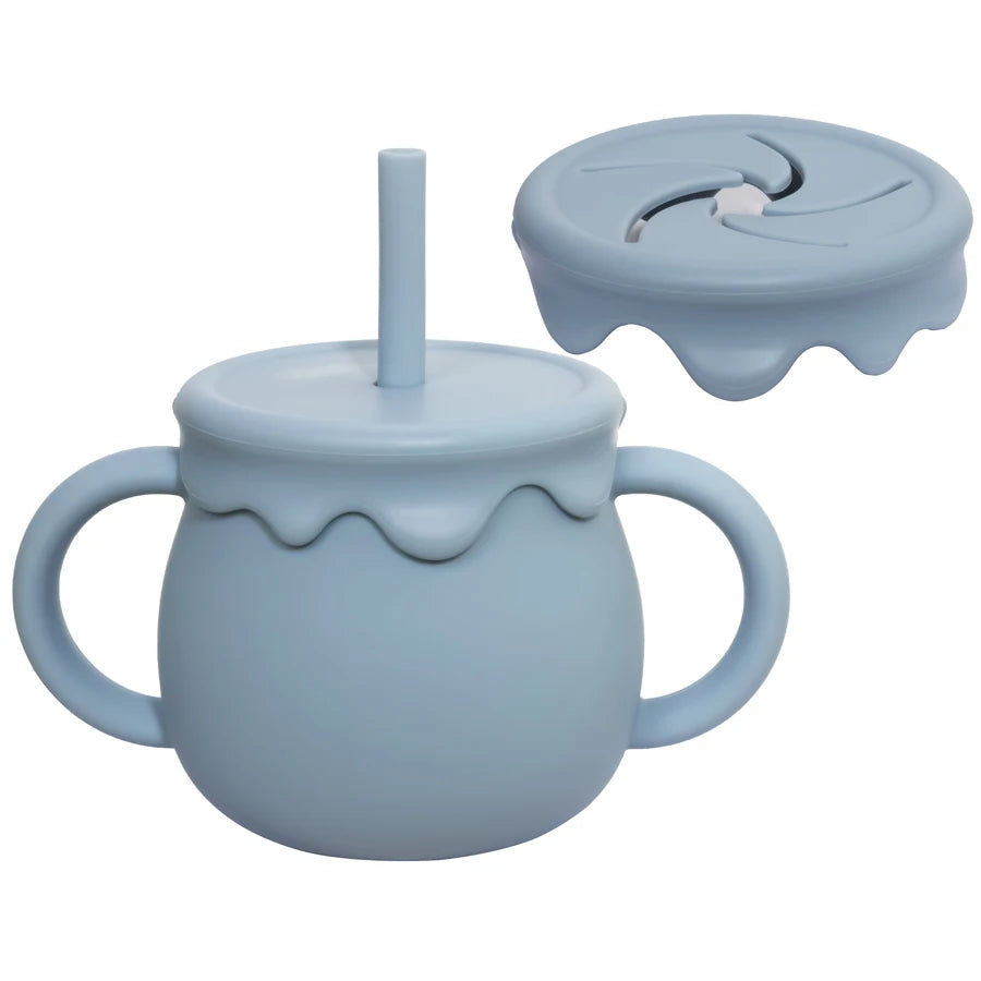 Tazas de alimentación de bebé, vasos portátiles, taza para sorber, contenedor de comida sólida, taza para aperitivos, tazas de aprendizaje para niños pequeños, suministros para recién nacidos