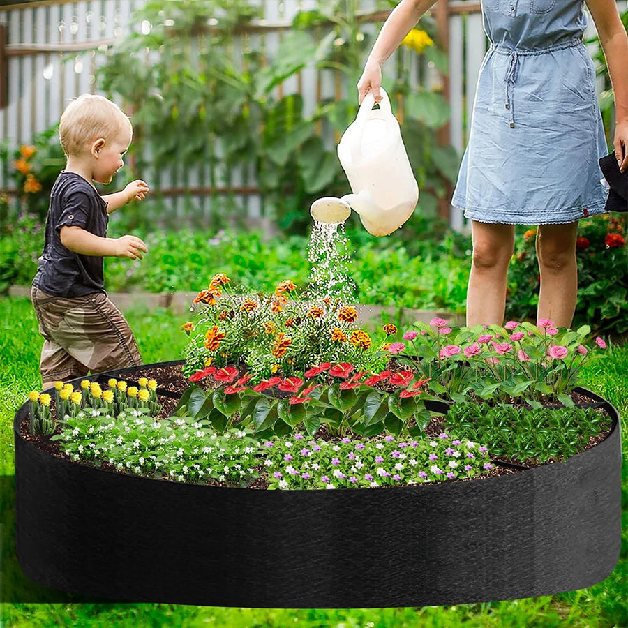 Macetas de Cultivo No Tejidas con 6+1 Compartimentos, Suministros de Jardinería, Macetas de Jardín para Exteriores, Contenedor para Flores y Vegetales, Saco para Semillas