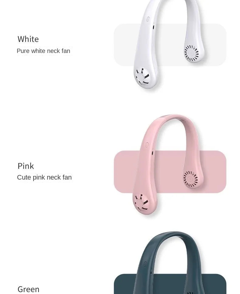 Nuevo Mini Ventilador de Cuello 2026, Portátil, Sin Aspas, Recargable, Enfriador de Aire, 3 Velocidades, Mini Ventilador Deportivo de Verano, Larga Duración para Exteriores