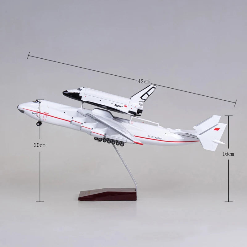 Antonov AN-225 Avión de transporte escala 1/200 42cm modelo de avión de simulación adorno de recuerdo juguete colección de exhibición ornamento