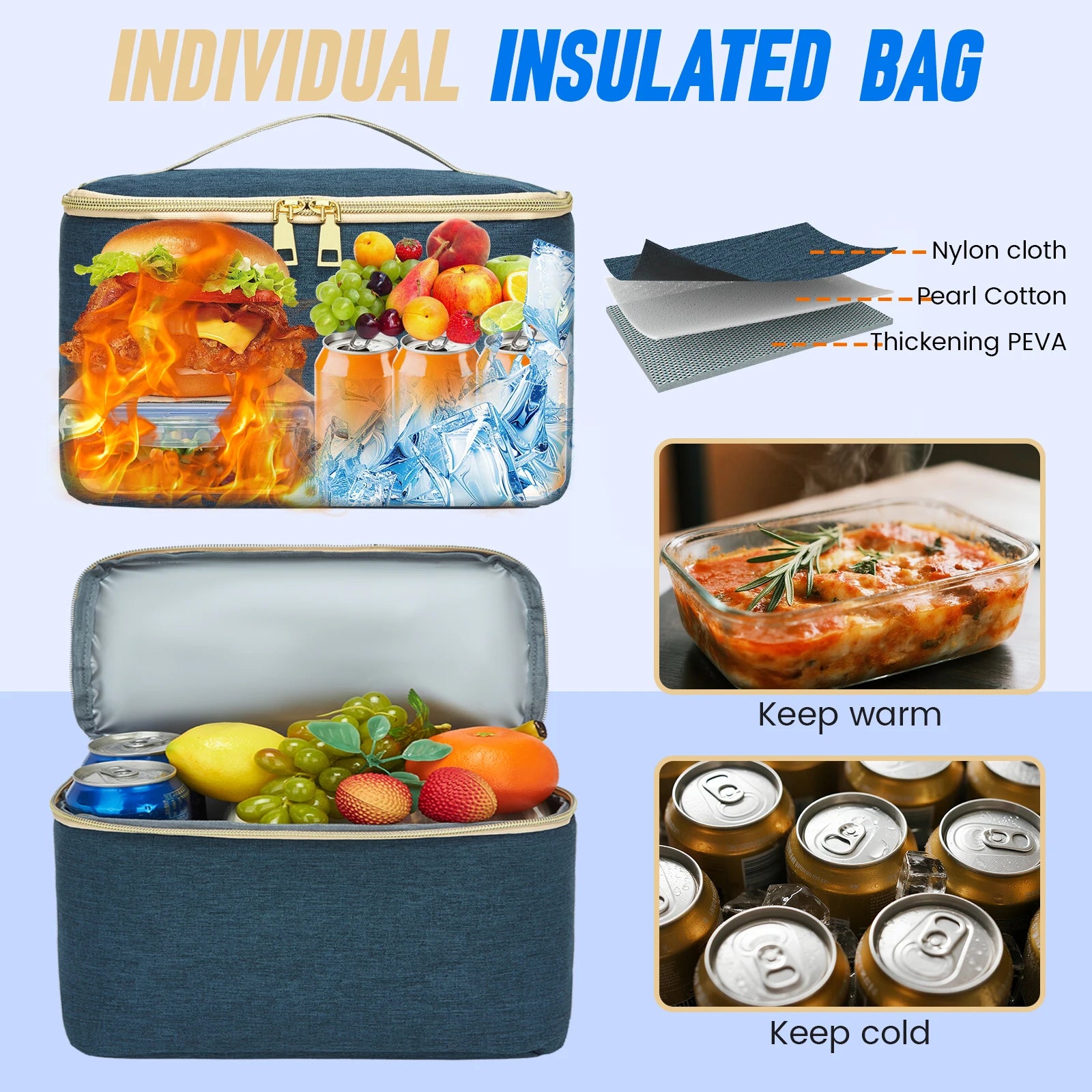 Mochila para el almuerzo, bolsa de Picnic con aislamiento, bolsa de viaje multifuncional, gran capacidad, Picnic al aire libre, Camping, mochila impermeable
