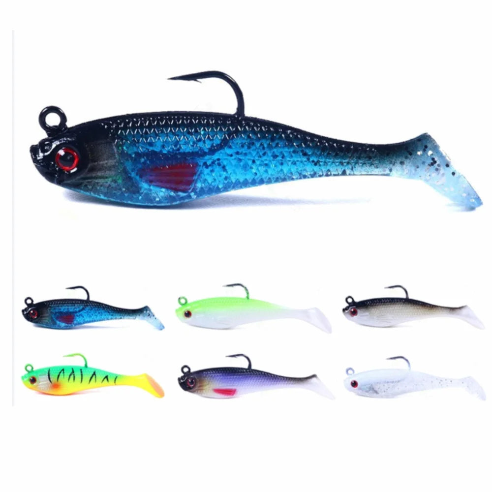 1 señuelo de pesca artificial portátil y realista con cabeza de plomo de colores, 8cm-10g, para pesca en hielo de invierno