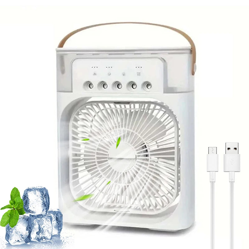 1 ventilador de enfriador de pulverización de cinco agujeros, portátil Ventilador de escritorio, adecuado para oficina, estudio, al aire libre, etc.