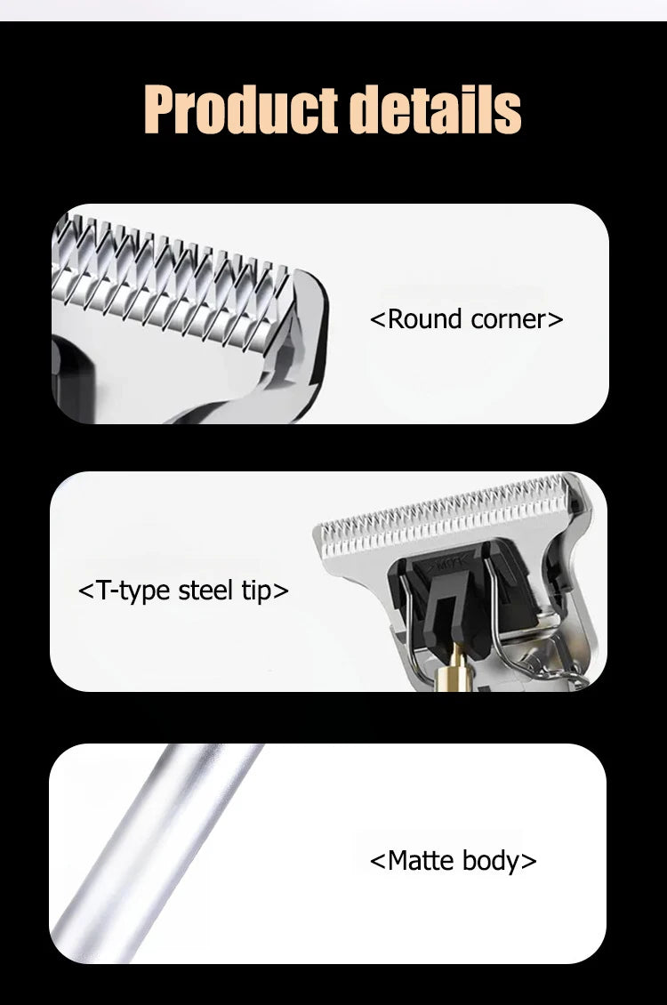 Cortadora de pelo profesional para hombres, Máquina para cortar cabello, peluquero, recargable, cortadora de pelo de Metal