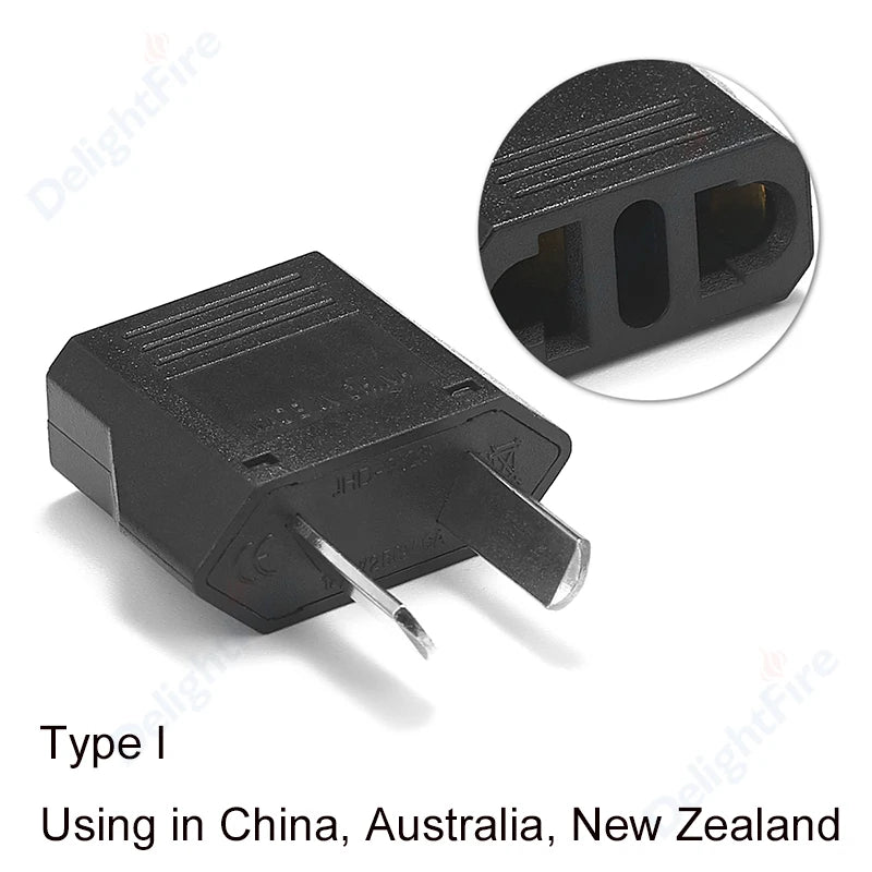 Adaptador de enchufe eléctrico estadounidense, europeo, UE a EE. UU., América, China, CN, Canadá, CA, adaptador de viaje, enchufe de 2 pines, convertidor tipo A, adaptador de corriente