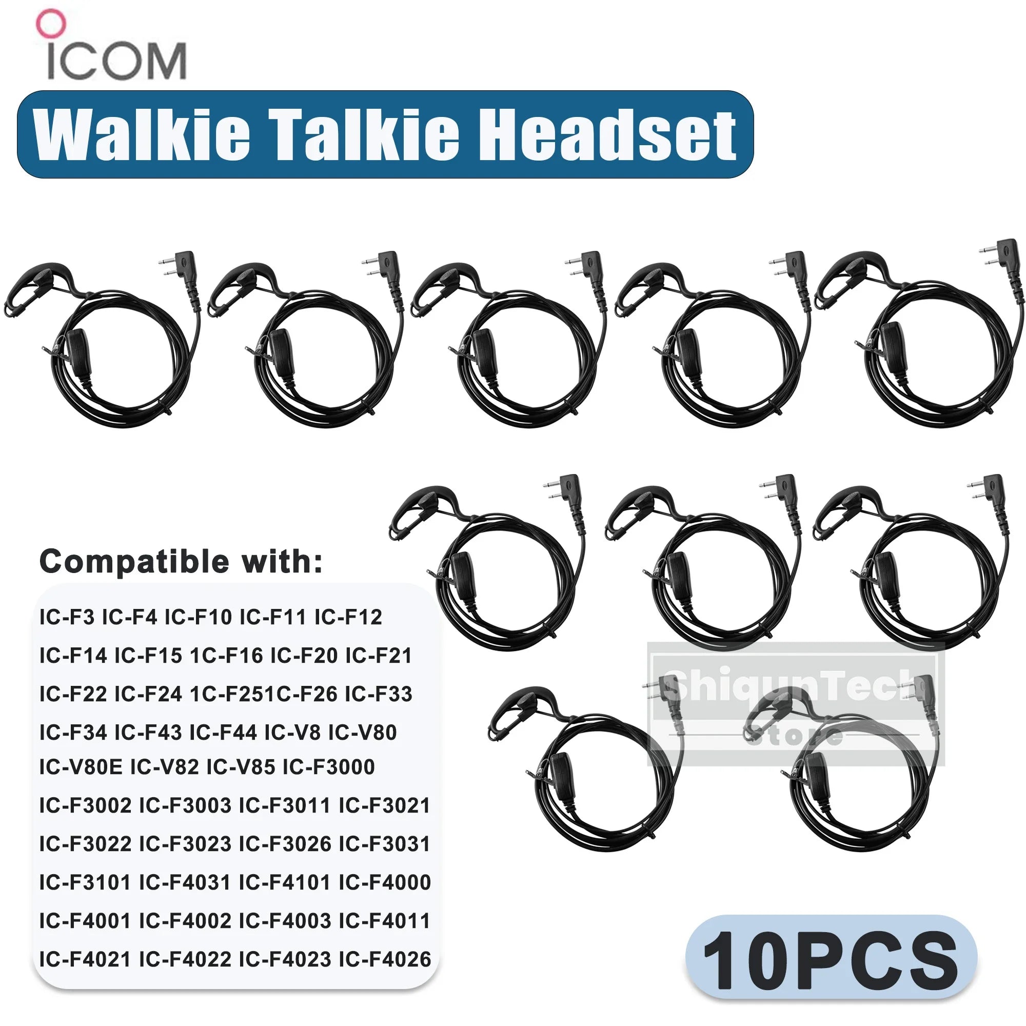 Auricular para ICOM Radio bidireccional IC-F22S auriculares de alta calidad Compatible con IC-V85 IC-V82 Walkie Talkie auriculares con micrófono PTT