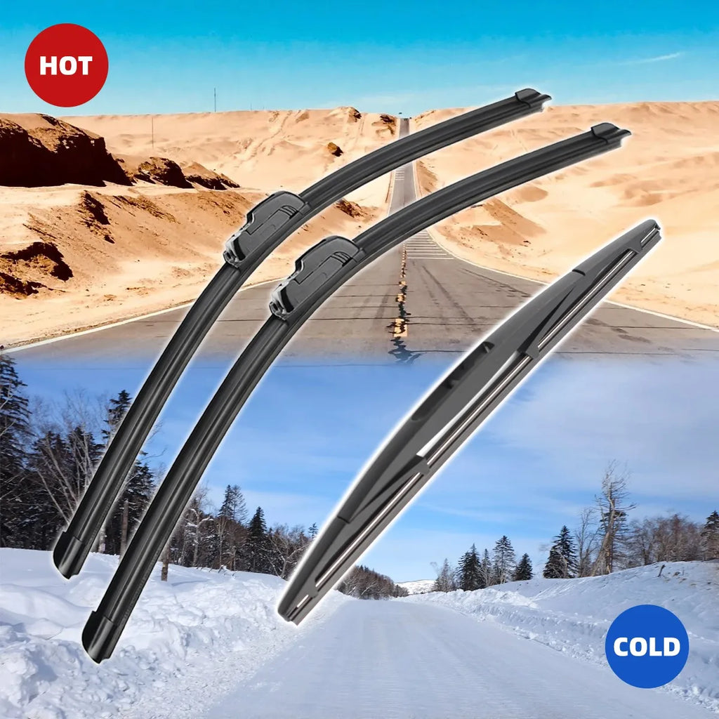 3 uds para Mitsubishi Grandis 2003-2011 28 "+ 22" + 12 "escobillas de limpiaparabrisas delanteras y traseras accesorios para cortador de ventana 2003
