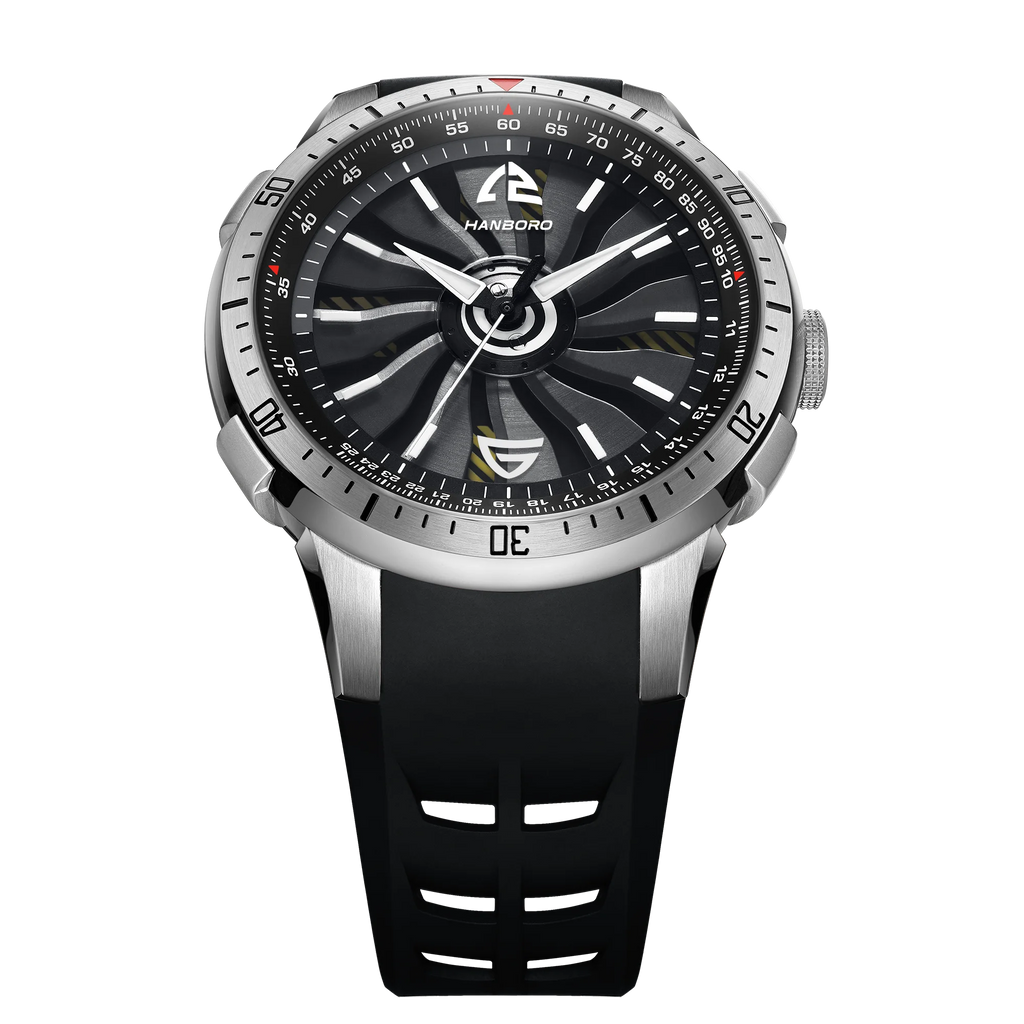 Reloj mecánico con volante ahuecado de HANBOROMen, reloj impermeable luminoso personalizado completamente automático