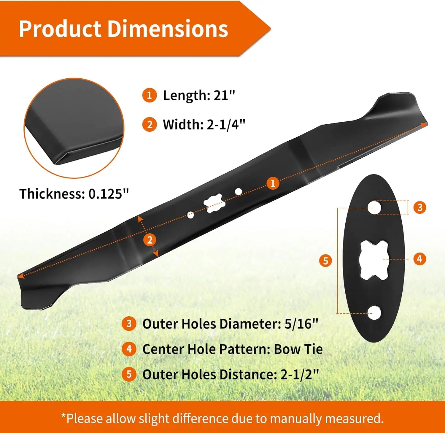 Cuchilla de Corte de Alto Rendimiento 742-0741 para Plataforma de 21 Pulgadas, Cuchilla de Repuesto 742-04276 Compatible con MTD, Cub Cadet, Troy-Bilt Tuff-Cut 220