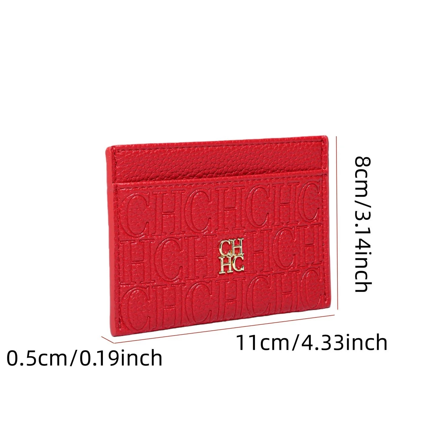 Cartera Clásica de Moda para Hombre y Mujer, Diseño de Letras con Textura Genuina, Clip para Tarjetas, Empaque Simple CH