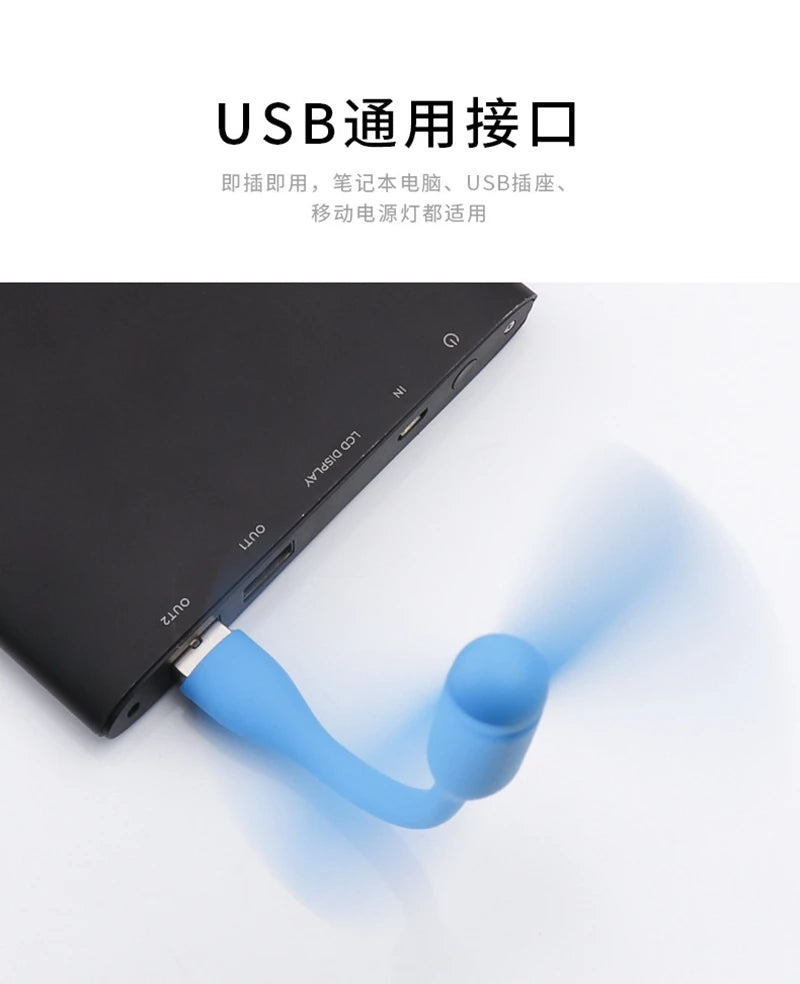 Mini ventilador USB, ventilador de refrigeración Flexible para banco de energía, portátil, PC, cargador de CA, ventilador de mano portátil, dispositivo de verano para ordenador