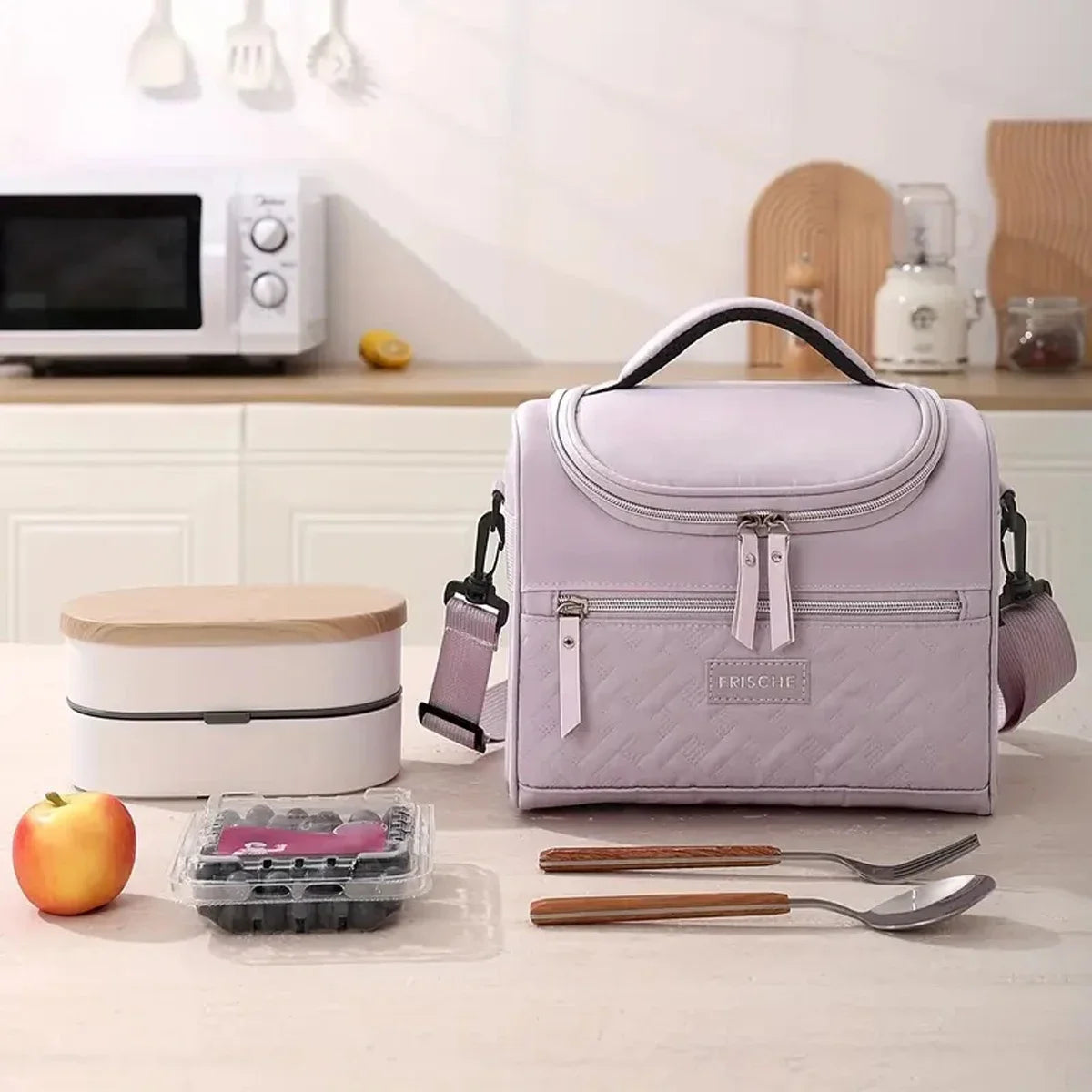 Bolsa de almuerzo portátil, caja térmica para alimentos, duradera, impermeable, nevera de oficina, lonchera con correa para el hombro, bolsa de Picnic para parejas, Unisex