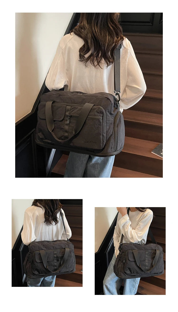 Bolsas de viaje Oxford con cremallera a la moda, bolsos sencillos de gran capacidad para mujer, gran oferta 20220, bolsas de viaje portátiles con hilo de coser