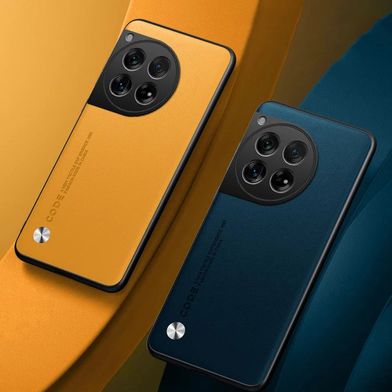 Funda de cuero PU de lujo para OnePlus 12 5G, funda trasera de silicona a prueba de golpes, funda de teléfono de protección completa para OnePlus12 One Plus 12