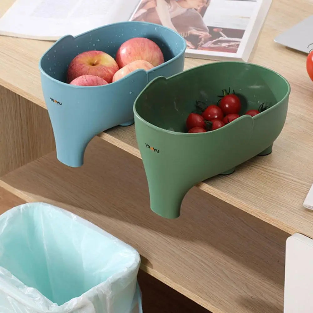 Cesta de drenaje para cocina con forma de elefante, material PP, 10*14*22cm, colador multifuncional para fregadero, lavador de frutas y verduras, cesta de almacenamiento