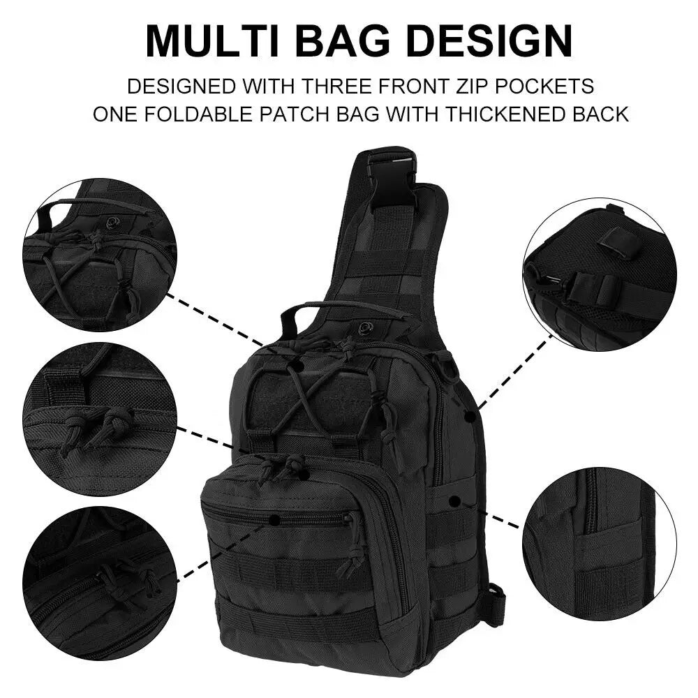 Bolso de pecho táctico para hombre, mochila de hombro cruzada, riñonera deportiva militar impermeable para exteriores, bolso de bolsillo para teléfono