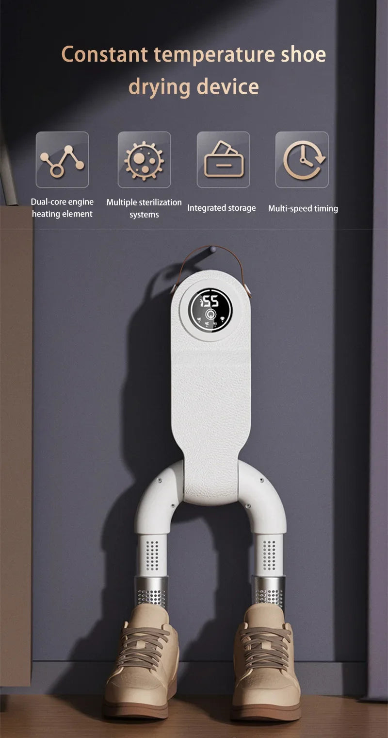 Secador de Zapatos Inteligente con Luz Púrpura, Desodorizante, Portátil, Plegable, con Temporizador, para Otoño e Invierno, Secador Eléctrico para Zapatos y Botas 2026