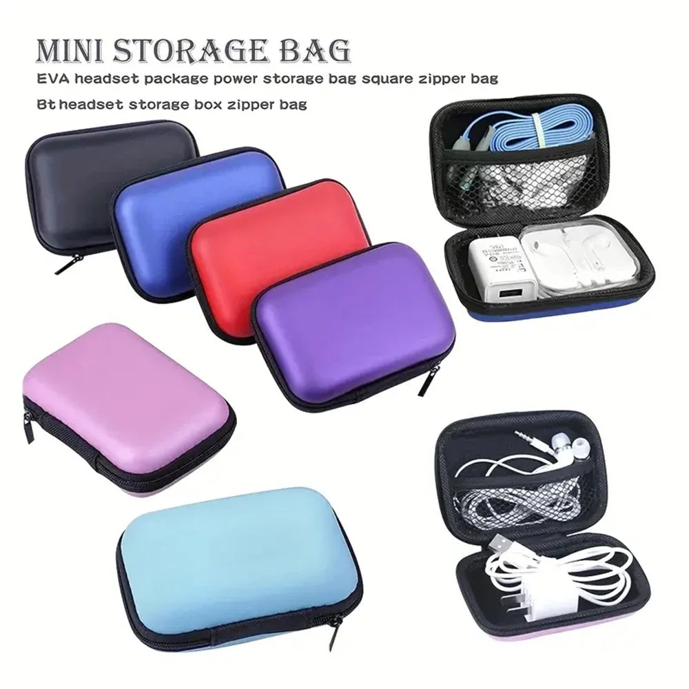 Estuche protector de viaje EVA, bolsa de almacenamiento impermeable multifuncional de gran capacidad, bolsa de almacenamiento de cables de datos