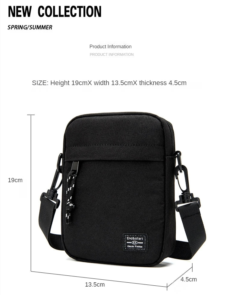 Bolso cruzado pequeño Oxford para hombre, bolso de hombro informal, billetera para teléfono móvil, ligero, Simple, compacto, adecuado para llevar diario