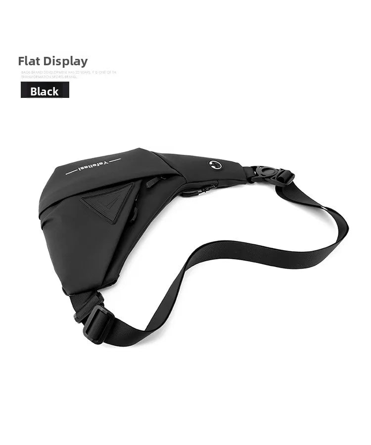 Bolso de Pecho Impermeable para Hombre, Bandolera, Mochila para Viajes Diarios, Membrana de Cuero Resistente a Salpicaduras, Ideal para Viajes Casuales