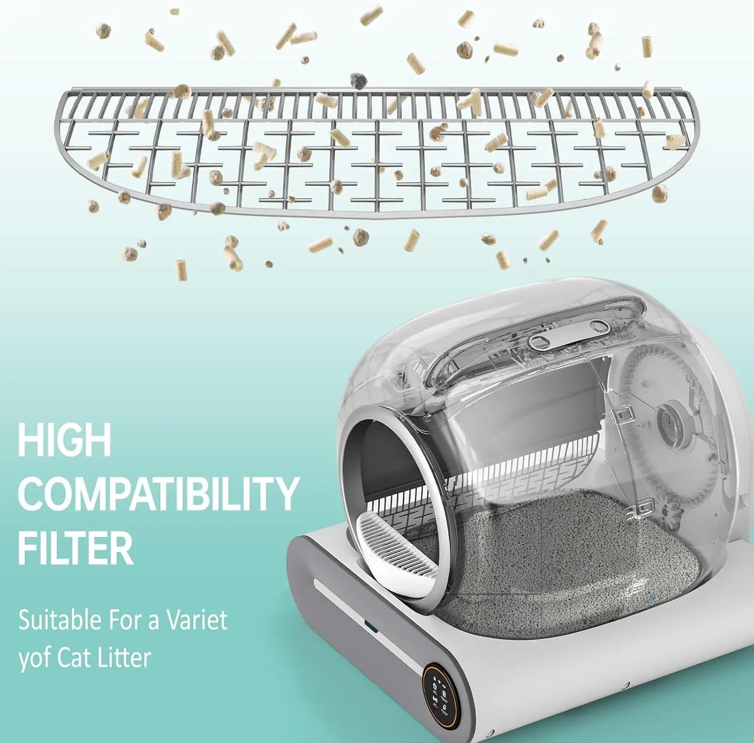 TONEPIE Accesorios para Caja de Arena Automática para Gatos, Puerta de Recambio para Contenedor de Inodoro Autolimpiable, Piezas de Repuesto, Suministros para Gatos