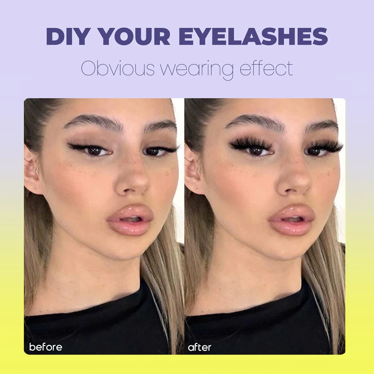 GROINNEYA grupos de pestañas pestañas de gato extensiones de pestañas individuales tenues volumen grupos esponjosos pestañas DIY maquillaje de pestañas