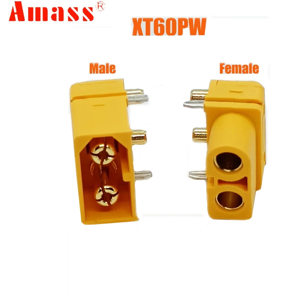 10 pares de conectores Amass XT60 XT60PW tipo banana dorados, macho y hembra, para baterías Lipo RC y placas PCB