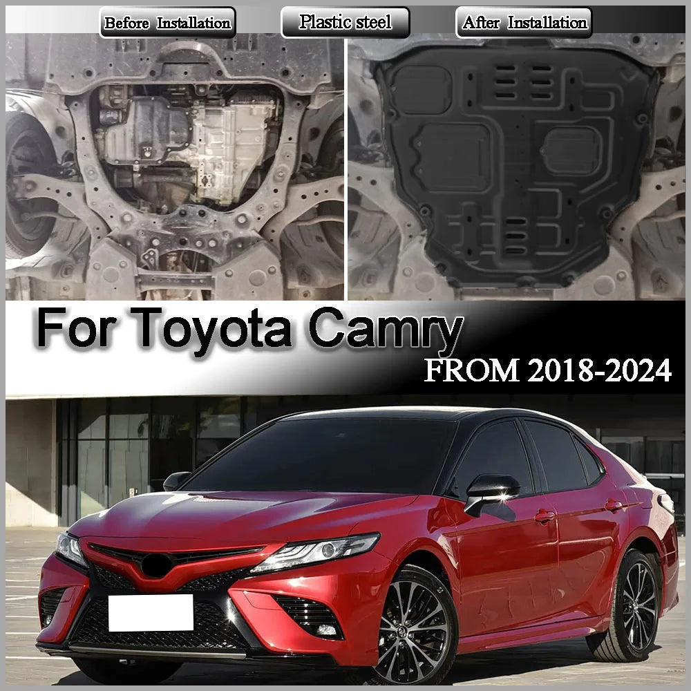 Protector de Motor Inferior Negro de Alta Calidad para Toyota Camry 2018-2024 2.0L 2.5L, Guardabarros, Placa Protectora Contra Salpicaduras