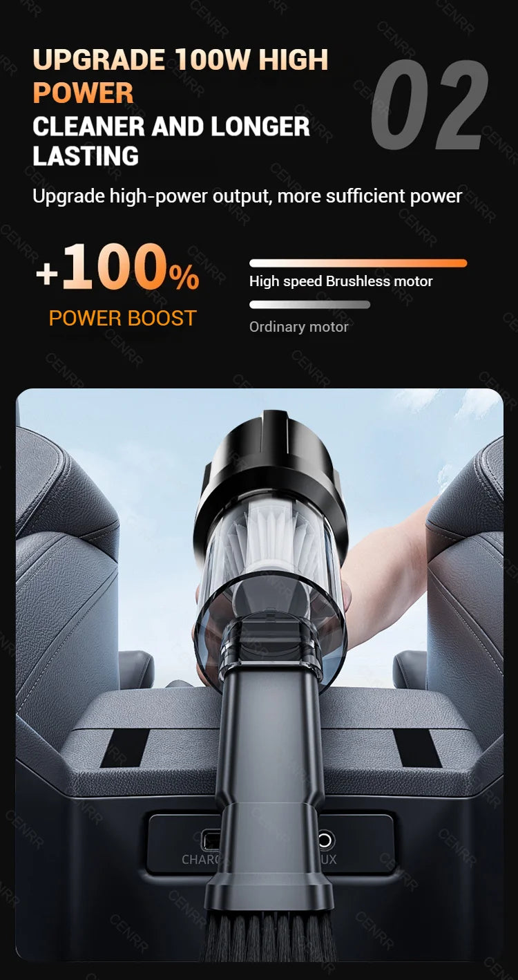 CENRR 998000 Aspirador de coche PA, Mini aspirador inalámbrico potente para coche, aspirador portátil de mano, electrodoméstico