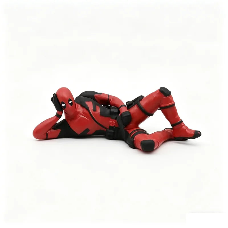 6 muñecos de acción nuevos de Deadpool y Wolverine, figura de Deadpool, modelo sentado, muñeco de los X-Men, colgante para coche, accesorios para coche, juguete para niños, regalo.