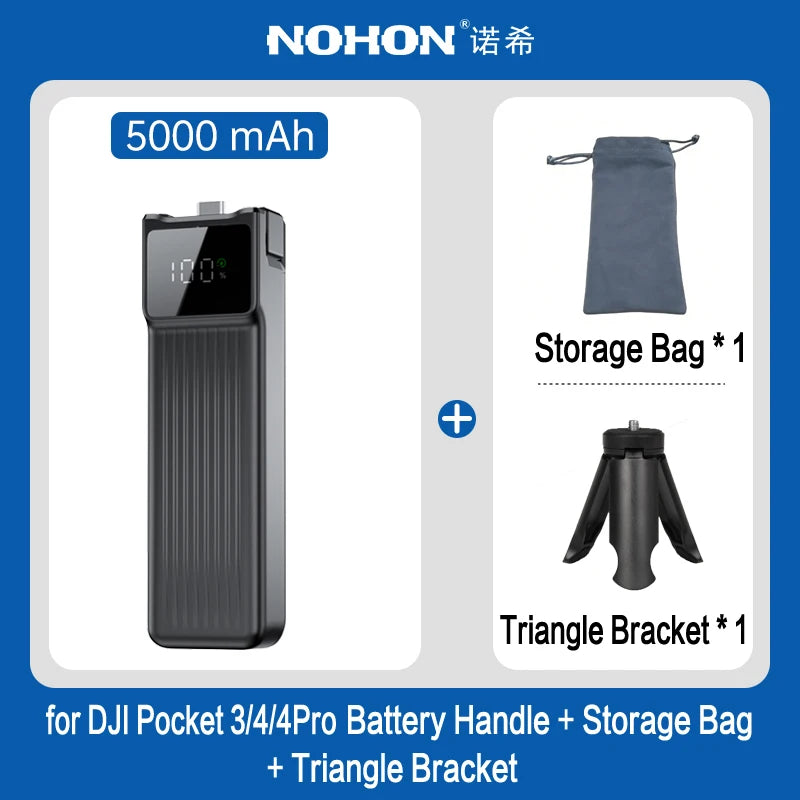 Cargador de Gimbal Portátil NOHON para DJI Osmo Pocket 4 Pro 3, Batería de 10000mAh/5000mAh, Banco de Energía Portátil de 22.5W