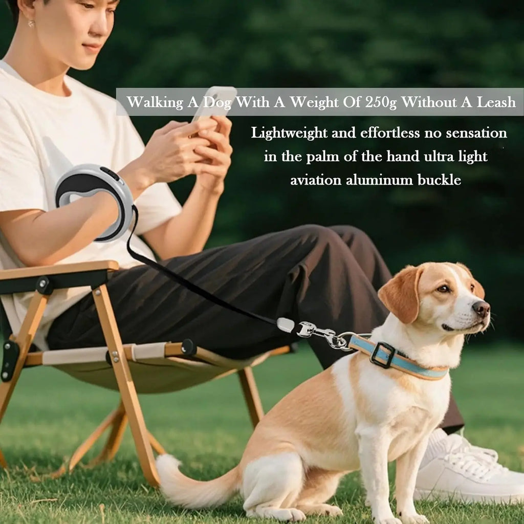 Correa Retráctil para Perro, Resistente, Extensible, con Cinta de Nailon Fuerte, Freno de Una Mano, Diseño Antienredos para Perros Pequeños