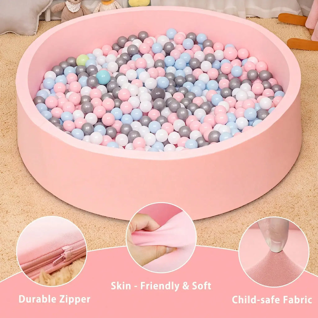 Piscina de Pelotas para Bebés, Piscina Redonda de Pelotas de Espuma Suave para Niños Pequeños, Piscina de Pelotas Pequeña para Interiores y Exteriores, Pelotas No Incluidas