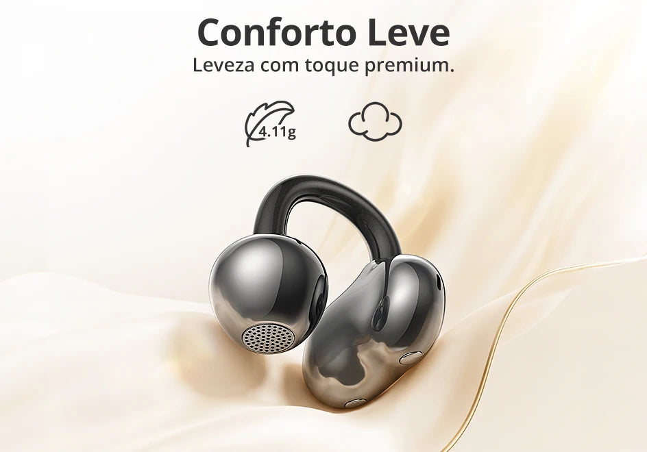 Tronsmart audífonos bluetooth OpenFly Clip con clip, Bluetooth 6.0, micrófono dual con IA, cancelación de ruido ambiental (ENC), ajuste flexible de titanio, 4,11 g, choice para correr