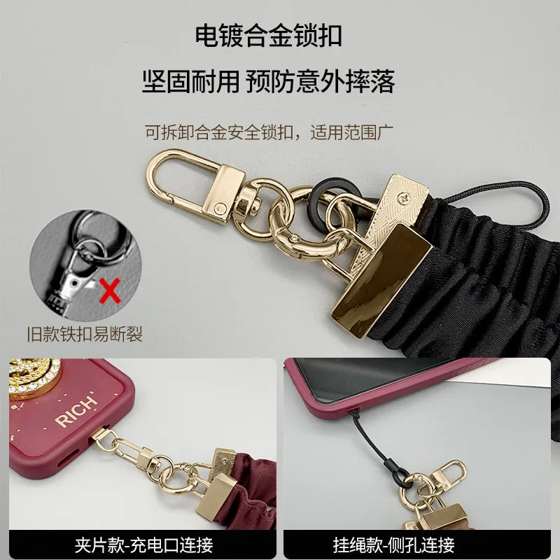 Cordón para teléfono móvil, cadena de teléfono sensorial de alto nivel, cordón para teléfono móvil para mujer, correas antivibración para iPhone