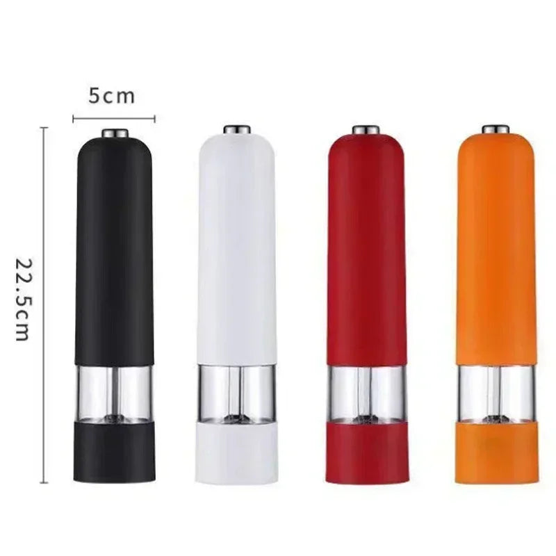 Molinillo eléctrico automático de pimienta y sal con luz LED, molinillo de especias de aspereza ajustable, herramienta de cocina