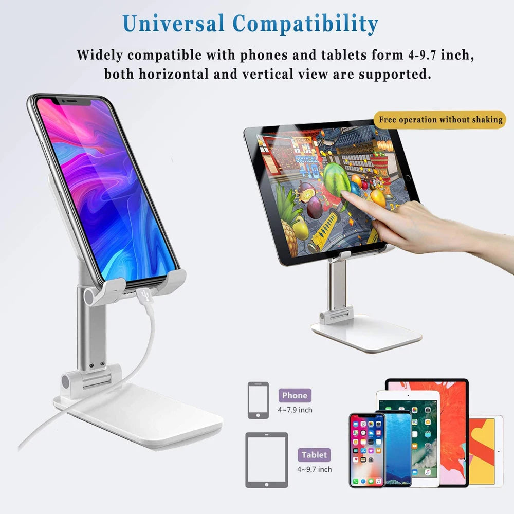 Soporte de escritorio para teléfono inteligente, soporte plegable para tableta, iPhone, iPad, Samsung, Huawei y Xiaomi