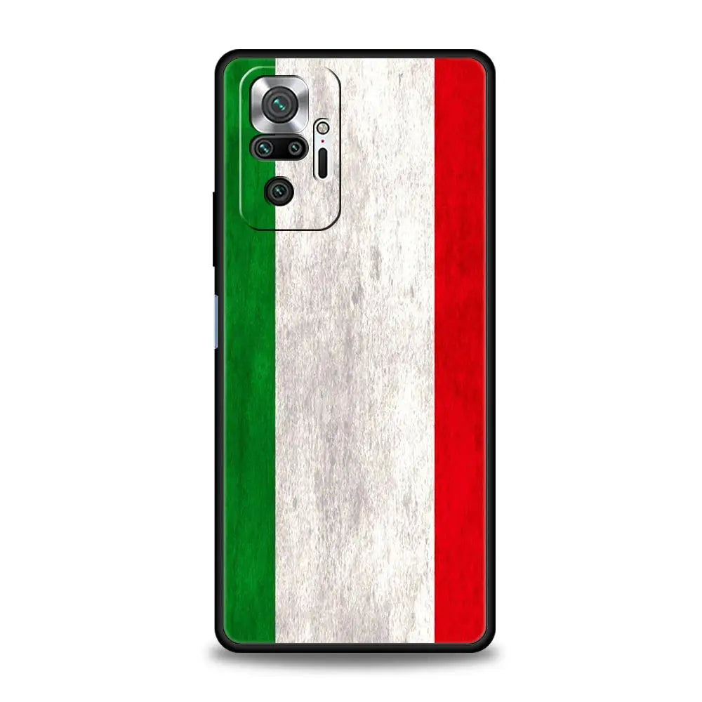 Funda de teléfono con bandera de Italia para Xiaomi Redmi Note 13, 12, 5G, 11, 10 Pro Plus, 4G, 9S, 8, 7, 9T, 13C, 12C, 10C, 9C, 9A, funda de silicona suave