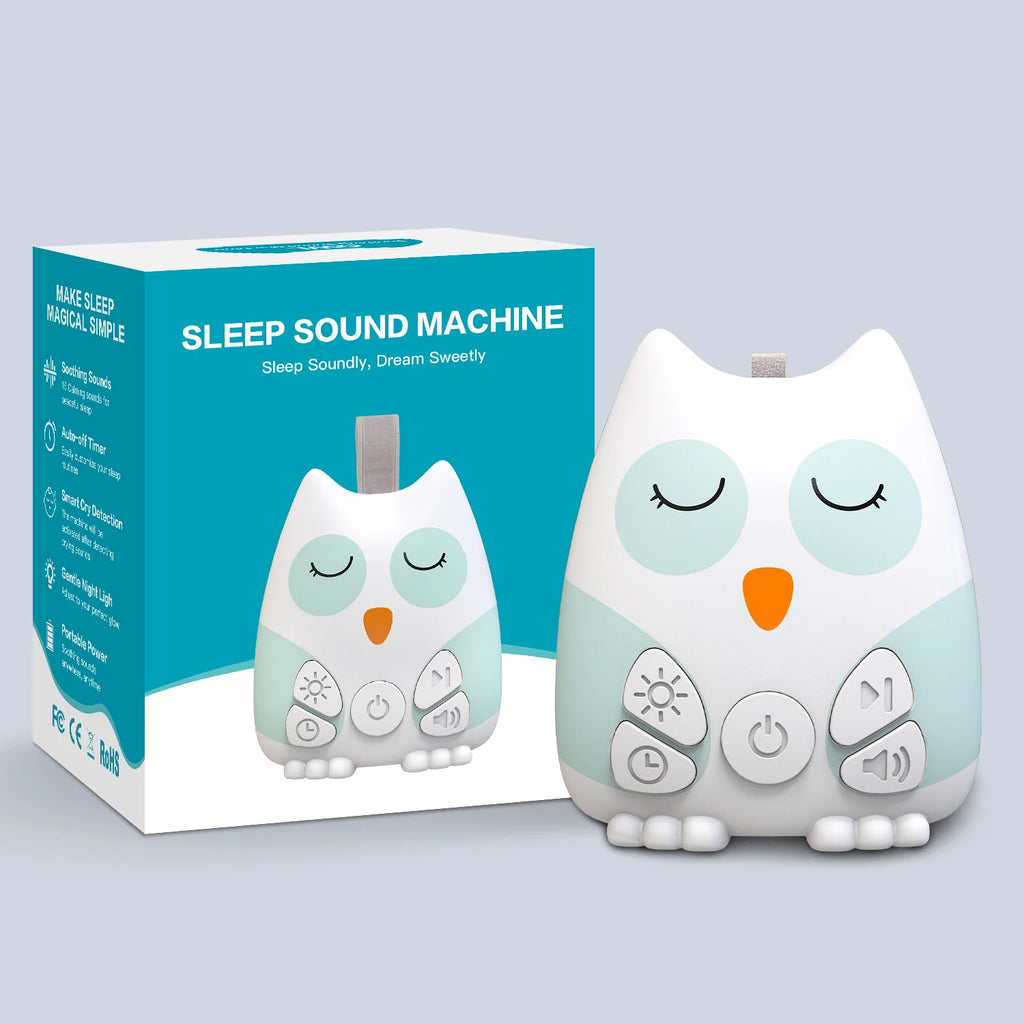 Máquina de Ruido Blanco Portátil, Asistente de Sueño para Bebés, Detección Inteligente de Llanto, 15 Sonidos Relajantes, Luz Nocturna, Temporizador, Regalo para Baby Shower