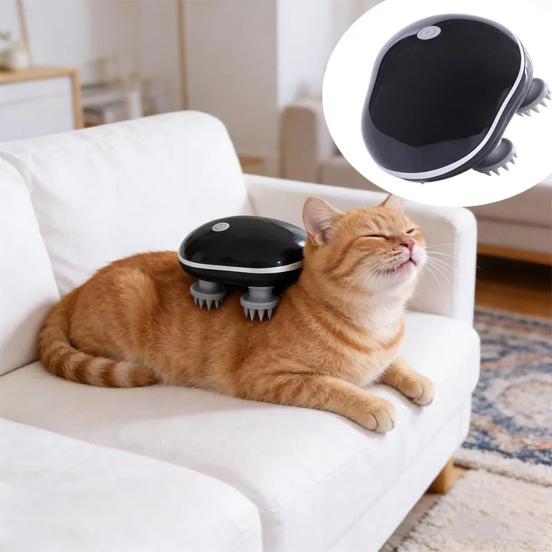 Masajeador Eléctrico para Gatos, Masajeador de Cabeza, Cuidado de la Salud, Relajación de Hombros y Cuello, Masaje de Tejido Profundo, Dispositivo Vibrador para el Cuero Cabelludo, Suministros para Mascotas