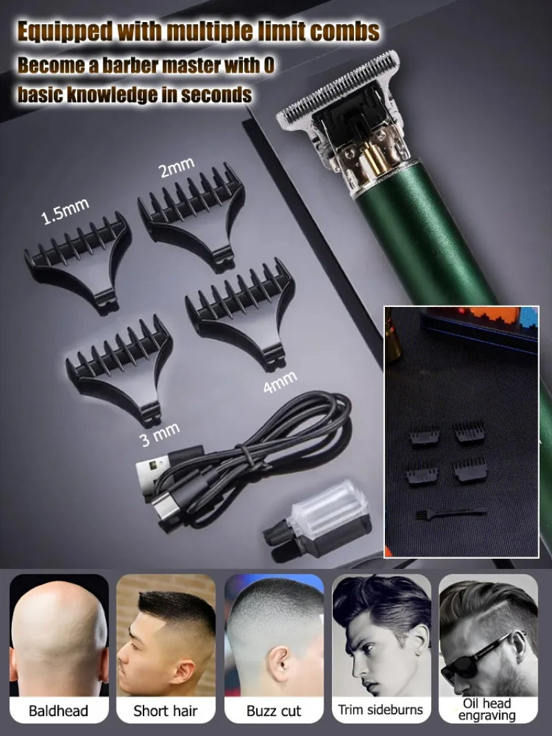 Cortadora de pelo profesional para hombres, Máquina para cortar cabello, peluquero, recargable, cortadora de pelo de Metal