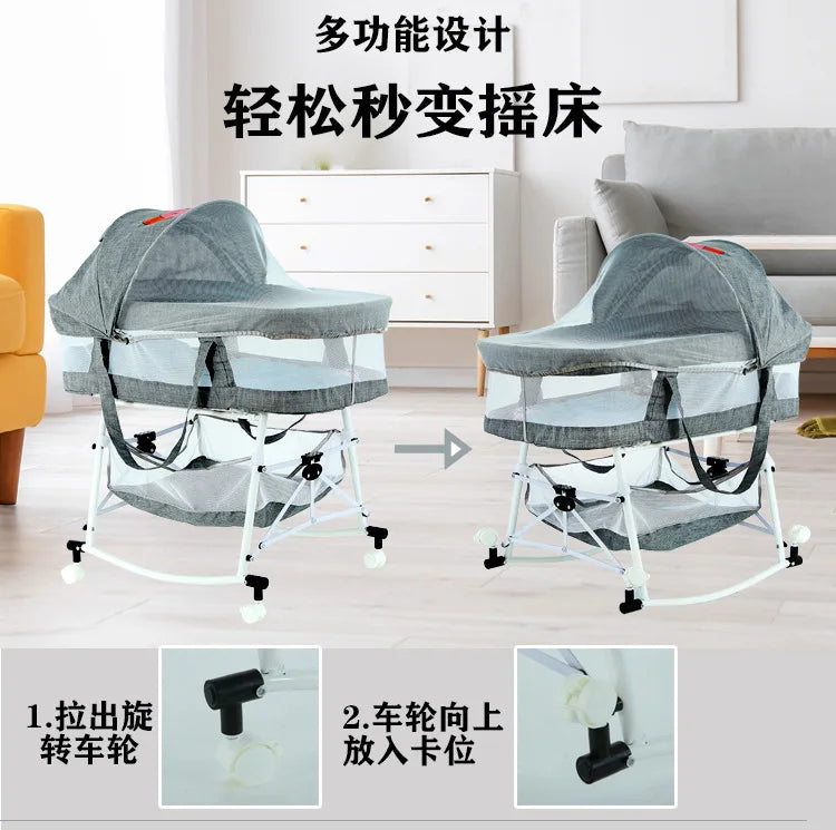Cuna para bebé, cuna plegable multifuncional para niños recién nacidos, cuna portátil móvil para exteriores